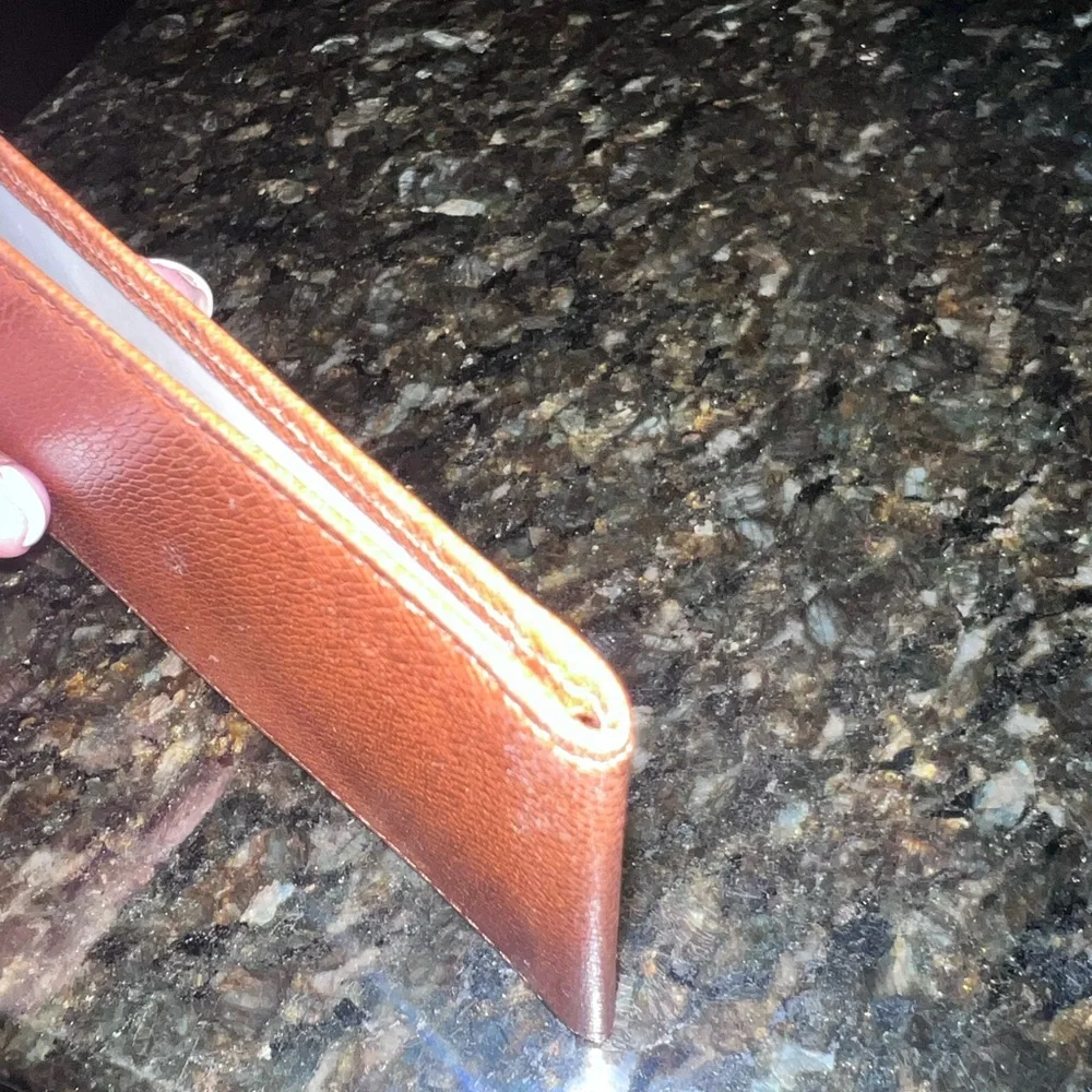 LV Brown Taiga Leather Card Case ID Holder Wallet